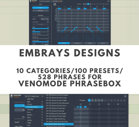 Embrays Designs 100 Presets for Venomode Phrasebox Synth Presets